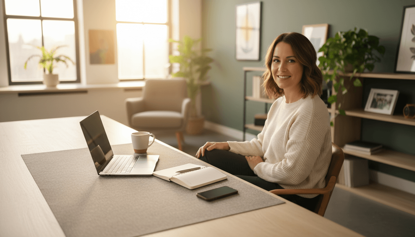 Approachable consultant at desk ready to discuss infrastructure automation solutions