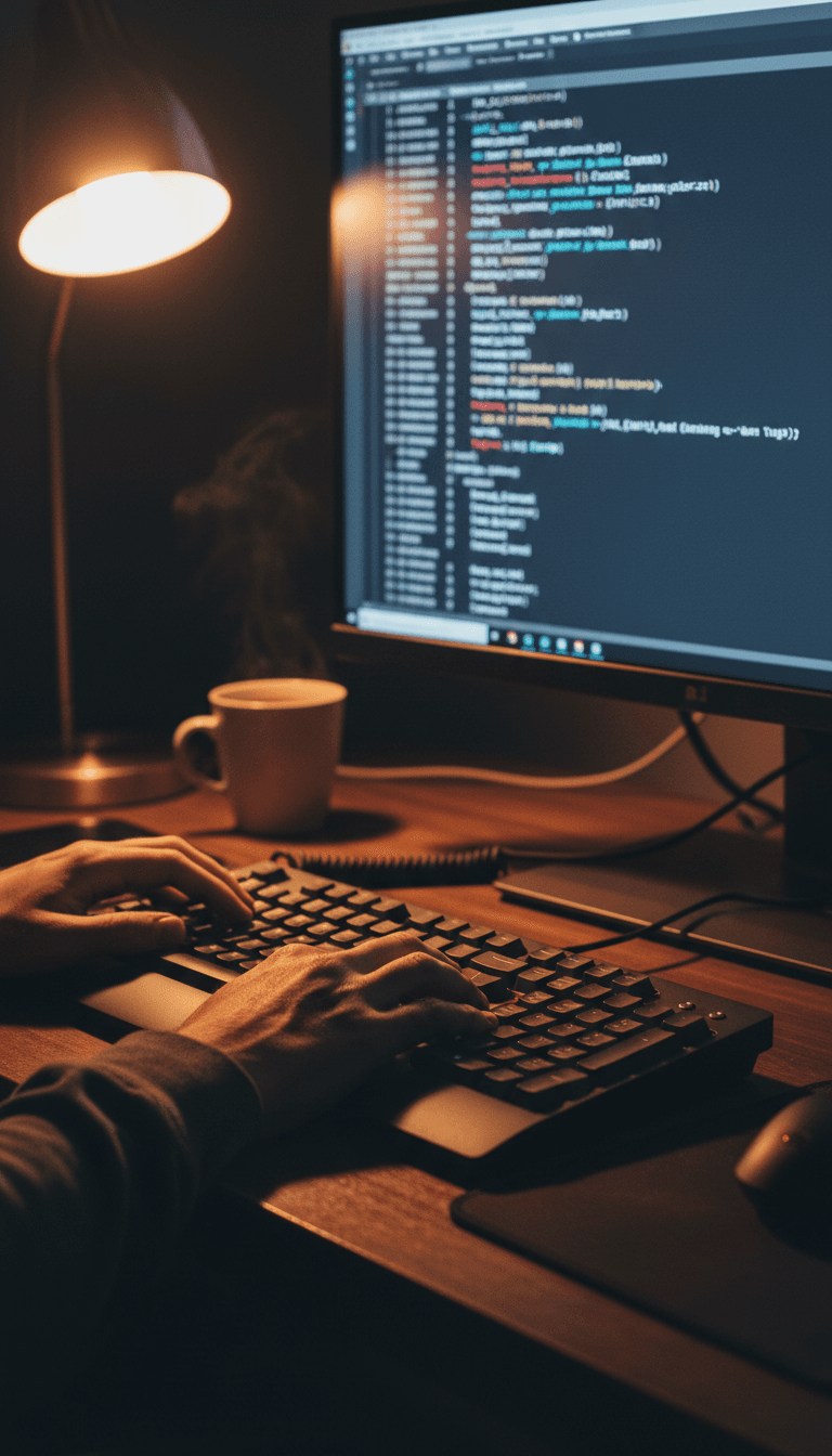 Developer working on infrastructure automation code