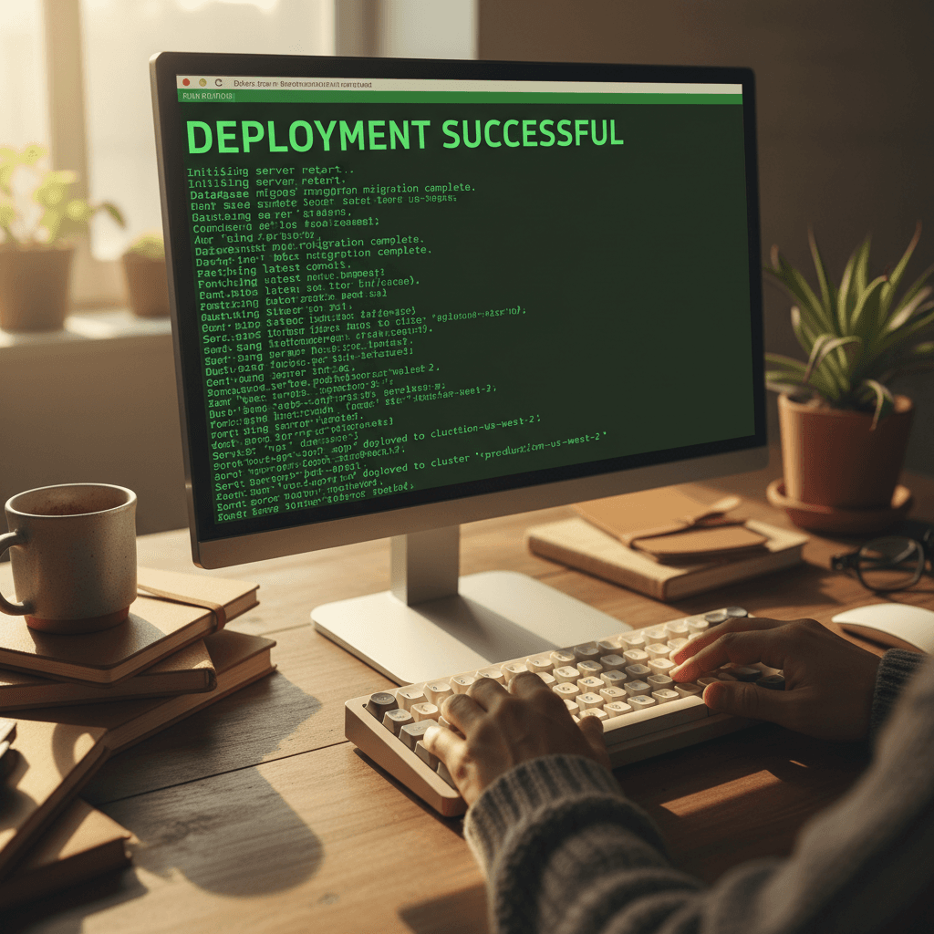 Deployment logs showing successful infrastructure configuration